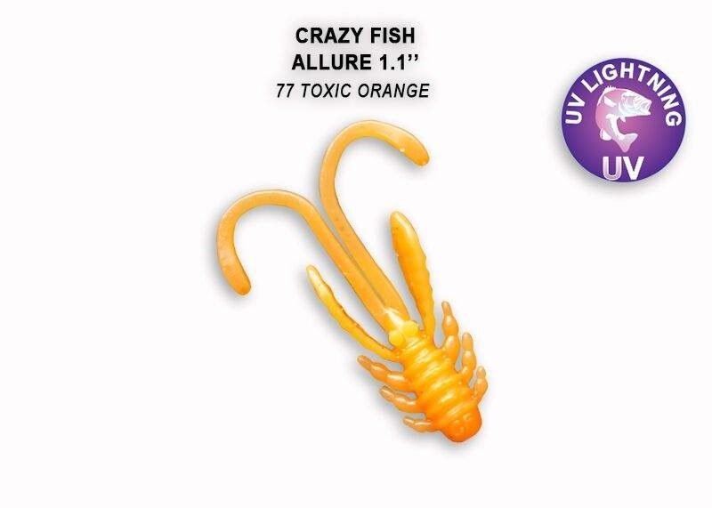 Crazy Fish - Gumová nástraha Allure 4cm Toxic Orange (77) 8ks