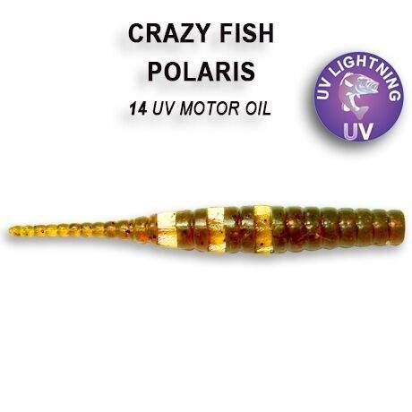 Crazy Fish - Gumová nástraha Polaris 4,5cm UV Motor Oil (14) 8ks