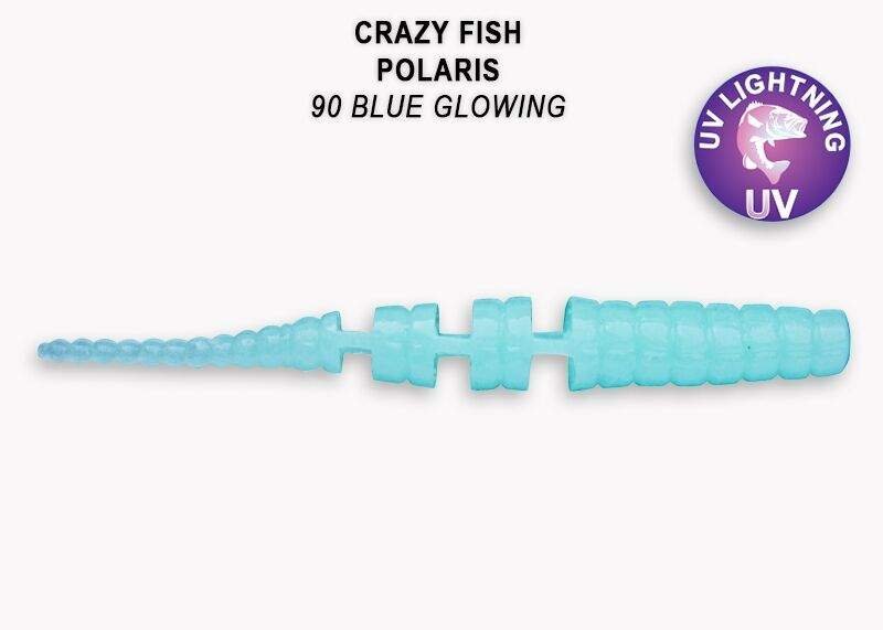 Crazy Fish - Gumová nástraha Polaris 4,5cm Blue Glowing (90) 8ks