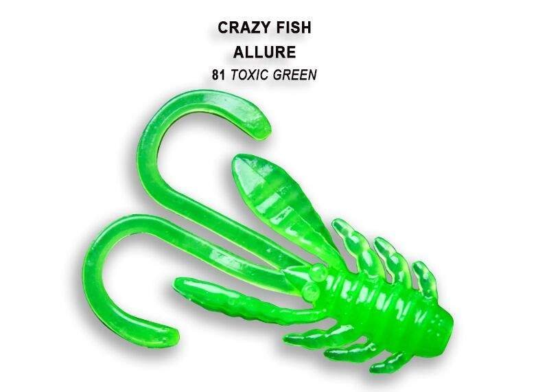 Crazy Fish - Gumová nástraha Allure 4cm Toxic Green (81) 8ks