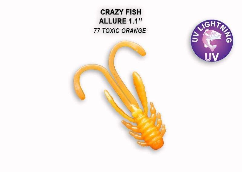 Crazy Fish - Gumová nástraha Allure 2,7cm Toxic Orange (77) 10ks