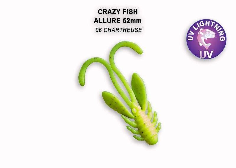 Crazy Fish - Gumová nástraha Allure 2,7cm Chartreuse (6) 10ks