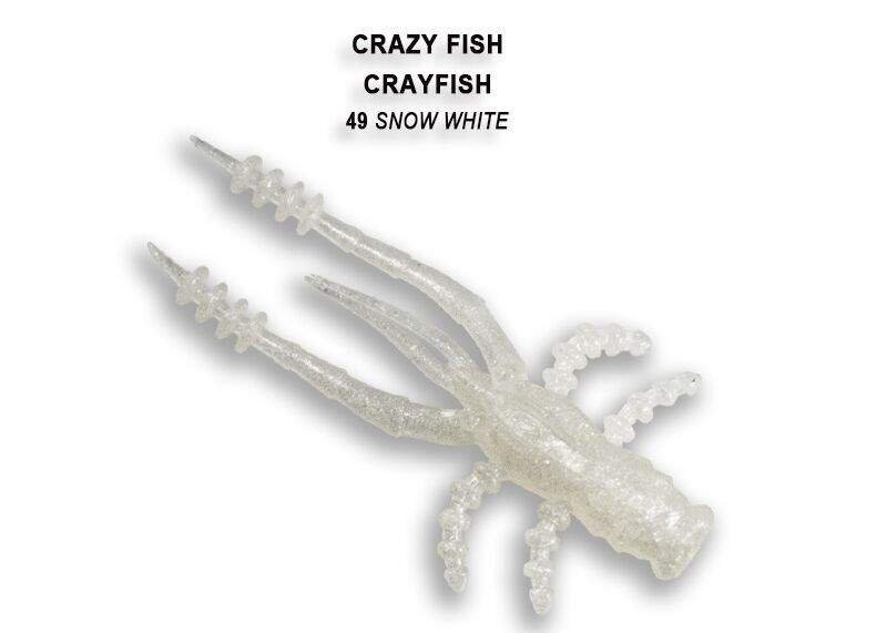 Crazy Fish - Gumová nástraha Crayfish 4,5cm Snow White (49) 8ks