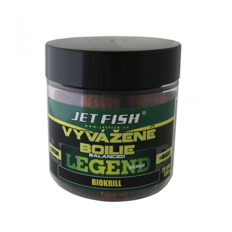 Jet Fish Boilie vyvážené Legend Range Biokrill 20 mm,250ml