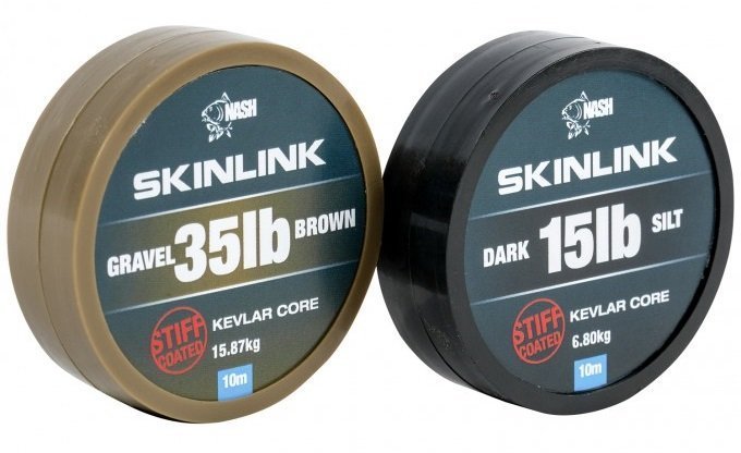 Nash - Šňůra SkinLink Stiff 15lb 10m Dark Silt