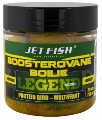Jet Fish - Boosterované boilie Legend Range 20mm 250ml Protein Bird Multifruit