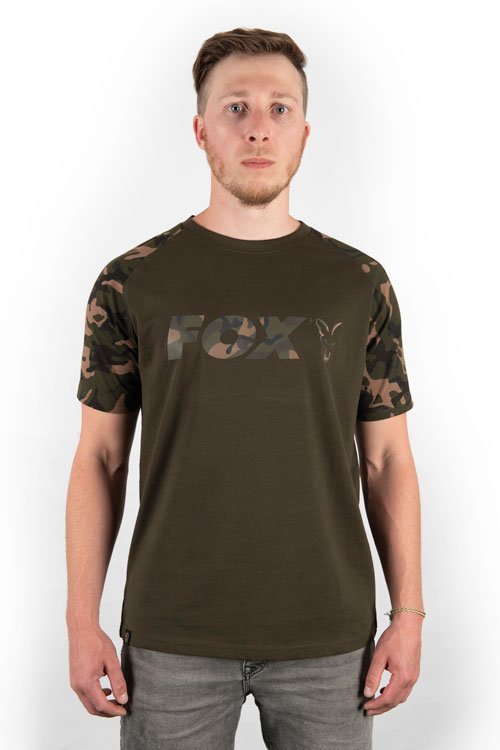 FOX - Tričko Chest Print T-shirt Khaki/Camo Velikost S
