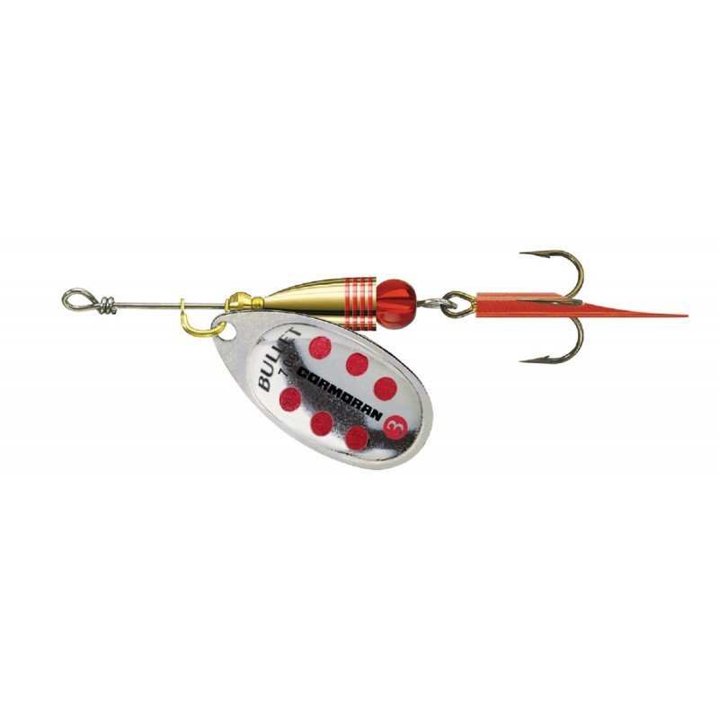 Cormoran - Třpytka Bullet Spinner 3g Velikost 1 Silver - Red Dots