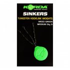 Korda - Zátěž Sinkers Tungsten Hooklink Weights Weedy Green Medium 9ks