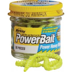 Berkley - Gumová nástraha PowerBait Honey Worms 2,5cm Hot Yellow 55ks