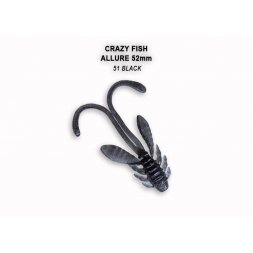 Crazy Fish - Gumová nástraha Allure 5,2cm Black (51) 6ks
