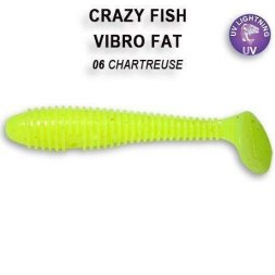 Crazy Fish - Gumová nástraha Vibro Fat 7,1cm Chartreuse (6) 5ks