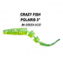 Crazy Fish - Gumová nástraha Polaris 10cm Floating Green acid (54) 6ks