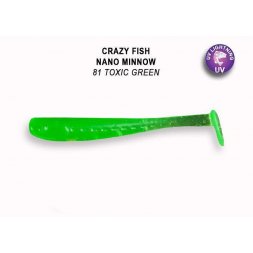 Crazy Fish - Gumová nástraha Nano Minnow 4cm Toxic Green (81) 8ks