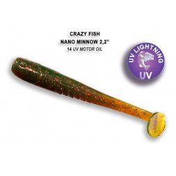 Crazy Fish - Gumová nástraha Nano Minnow 5,5cm Motor Oil (14) 8ks
