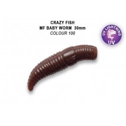 Crazy Fish - Gumová nástraha MF Baby worm 3cm Barva 100 Sýr 16ks