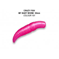 Crazy Fish - Gumová nástraha MF Baby worm 3cm Barva 101 Kreveta 12ks