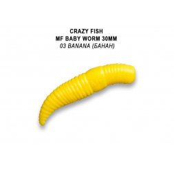 Crazy Fish - Gumová nástraha MF Baby worm 3cm Barva 3 Sýr 12ks