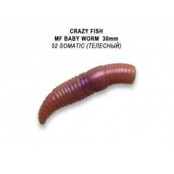 Crazy Fish - Gumová nástraha MF Baby worm 3cm Barva 52 Sýr 12ks