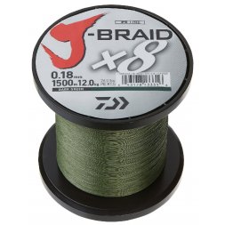 Daiwa - Šňůra J-Braid X8 0,16mm 9kg Tmavě zelená po 1m