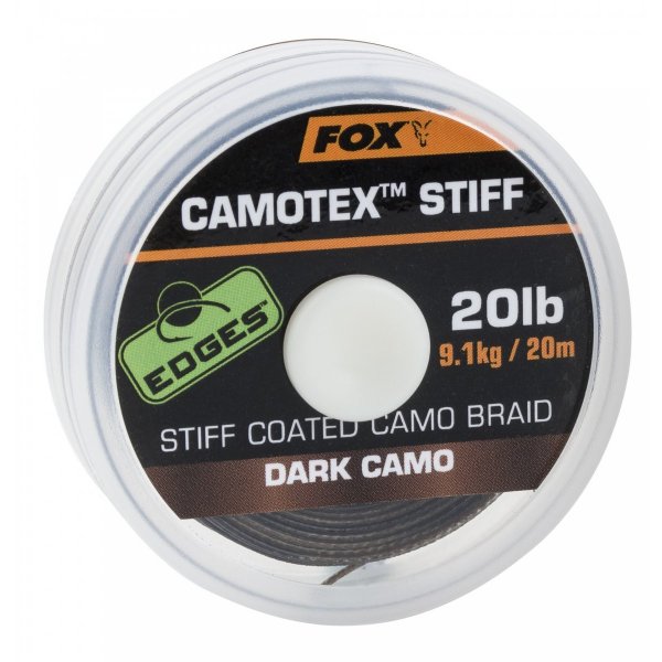 FOX - Šňůra Camotex Stiff 15lb 20m Dark Camo 