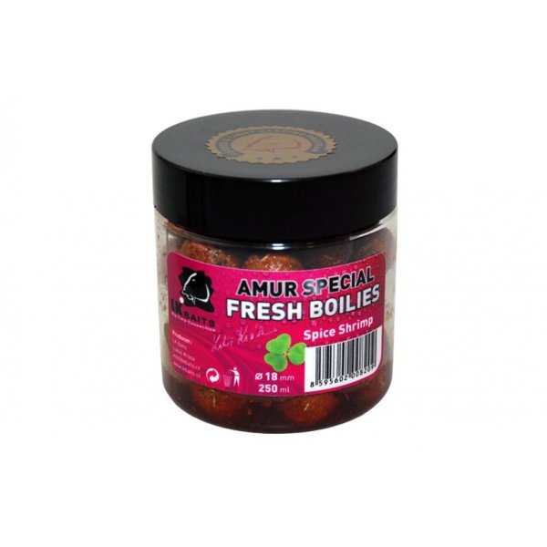 LK Baits - Fresh Boilie Amur Special Spice Shrimp 18mm 250ml 