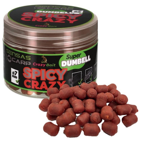 Sensas - Peletky Dumbell Spicy Crazy (koření) 7mm 80g 