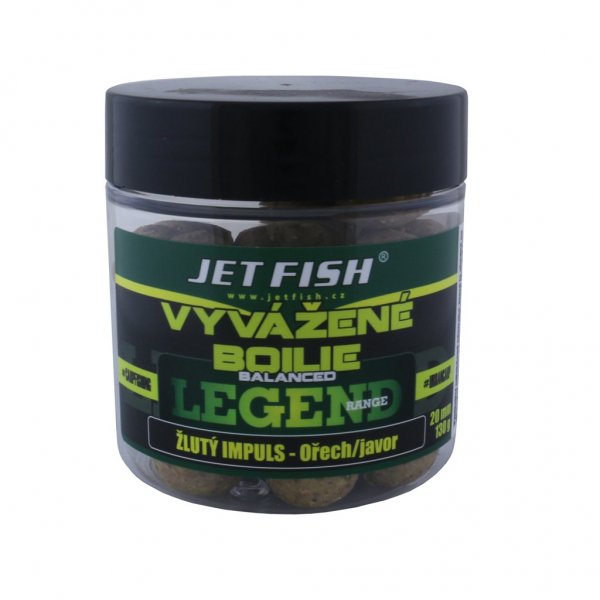 Jet Fish - Vyvážené boilie Legend Range Žlutý impuls + Ořech/Javor 20mm 130g 
