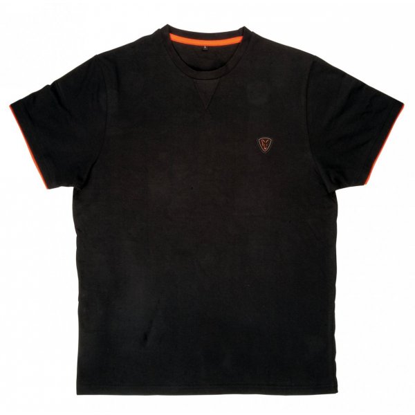 FOX - Tričko Brushed Cotton T-Shirt Black/Orange Velikost XL 