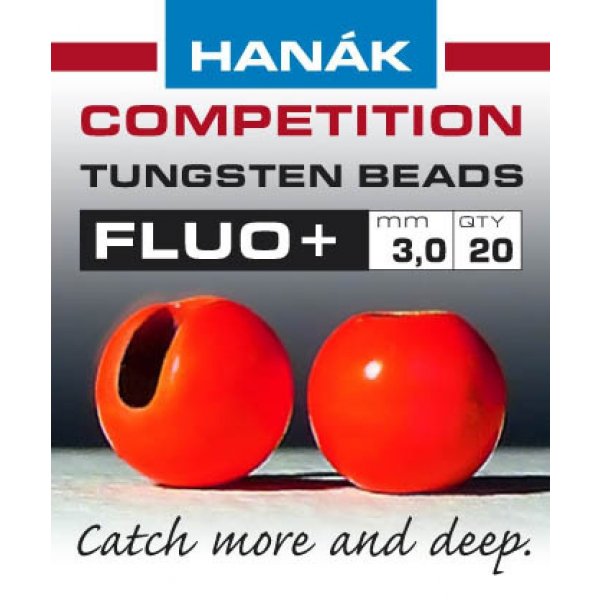 Hanák - Hlavičky Tungsten Fluo+ 4,6mm Červené 10ks 