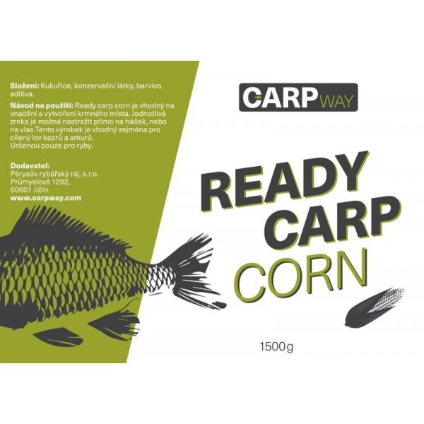 Carpway - Kukuřice Ready Carp Corn 3kg Big Carp Mix 