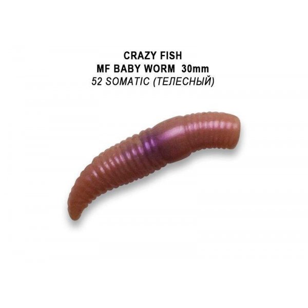 Crazy Fish - Gumová nástraha MF Baby worm 3cm Barva 52 Sýr 12ks 
