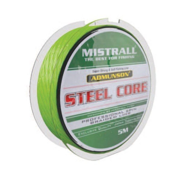 Mistrall - Pletená šňůra s ocelovým jádrem Admuson Steel Core 0,14mm 18,8kg 5m 