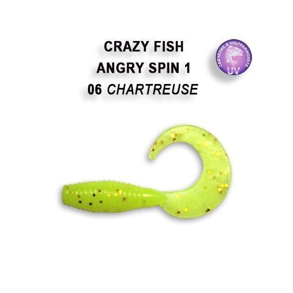 Crazy Fish - Gumová nástraha Angry spin 4,5cm Barva 6 10ks 