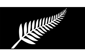 Národní emblém Nového Zélandu se stříbrnou kapradinou 