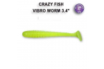 Crazy Fish - Gumová nástraha Vibro Worm 8,5 cm barva 54 chartreuse floating