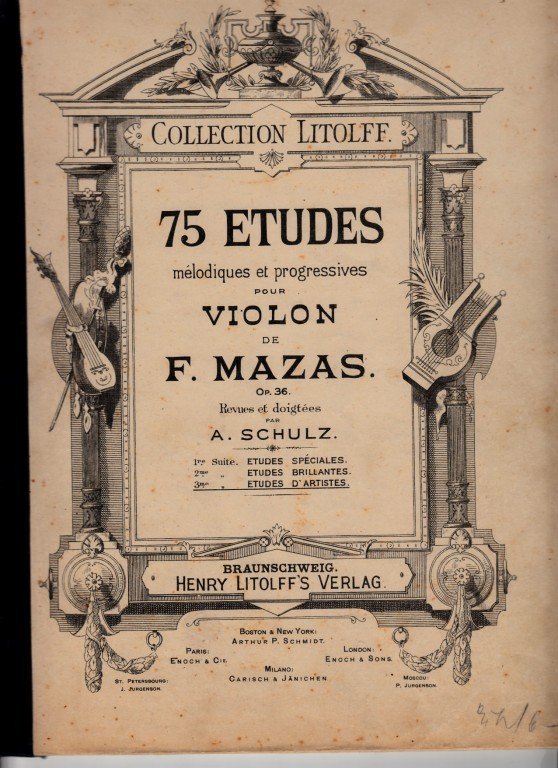 Mazas F.: 75 ETUDES melodiques et progressives pour violon op.36 III.díl etudes d´artistes op.36 