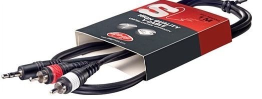 Stagg SYC 1/MPS2CM E 1 m kabel 2x cinch na 3,5 jack stereo