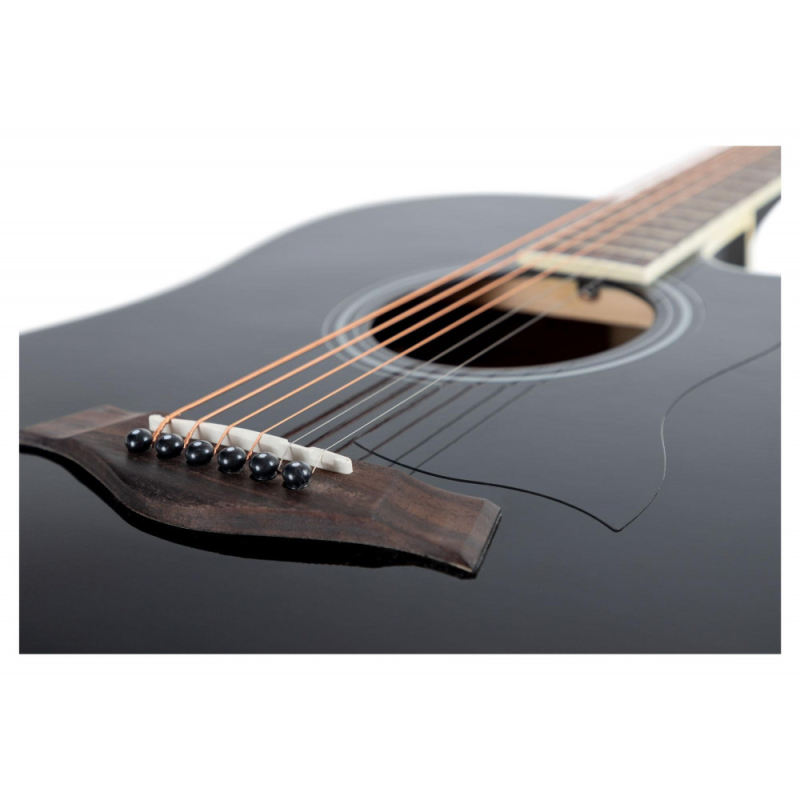 Classic Cantabile WS-10BK-LH Guitare Folk Noir Modèle Gaucher pas cher