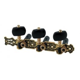 Gewa Mechanika kytarová váleček 9,5mm, odstup hřídelí 35mm, Černé akrylové knoflíky