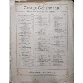 Goltermann George - Oeuvres pour le Violoncelle