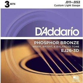 D'Addario EJ26 011 Phosphor bronze struny balení po 3