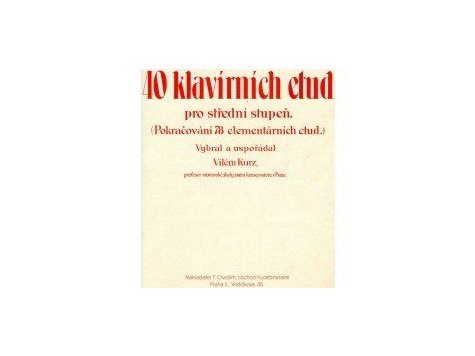 Kurz Vilém: 40 klavírních etud 