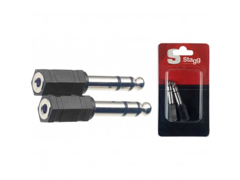Stagg AC-PMSJFSH, redukce samice mini jack - stereo jack 1/4", 2ks 