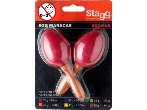Stagg EGG-MA S/RD, pár vajíček, krátká rukojeť, červené 