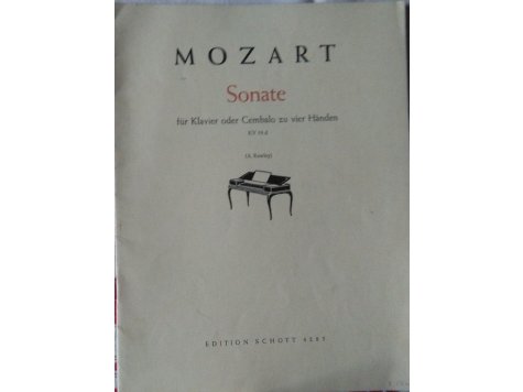 Mozart W.A.: Sonata pro klavír nebo cembalo na 4 ruce KV 19 d 