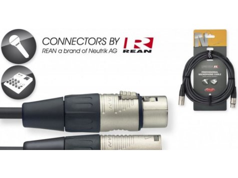 Stagg NMC3R, kabel XLR/XLR, 3m 