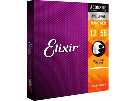Elixir 11077 struny akustická kytara Bronze 80/20 .012-.056 NANOWEB 