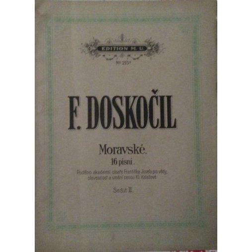 Doskočil F.: Moravské. 16 písní-II.sešit
