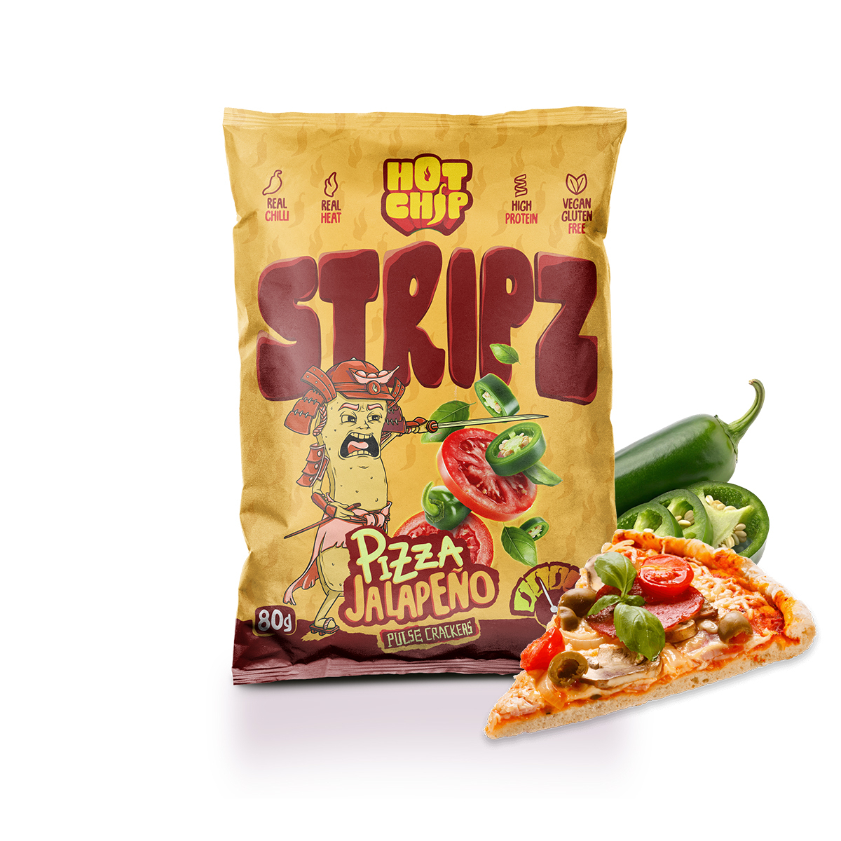 Stripz Pizza Jalapeno 80 g | Real Chilli. Real Heat.